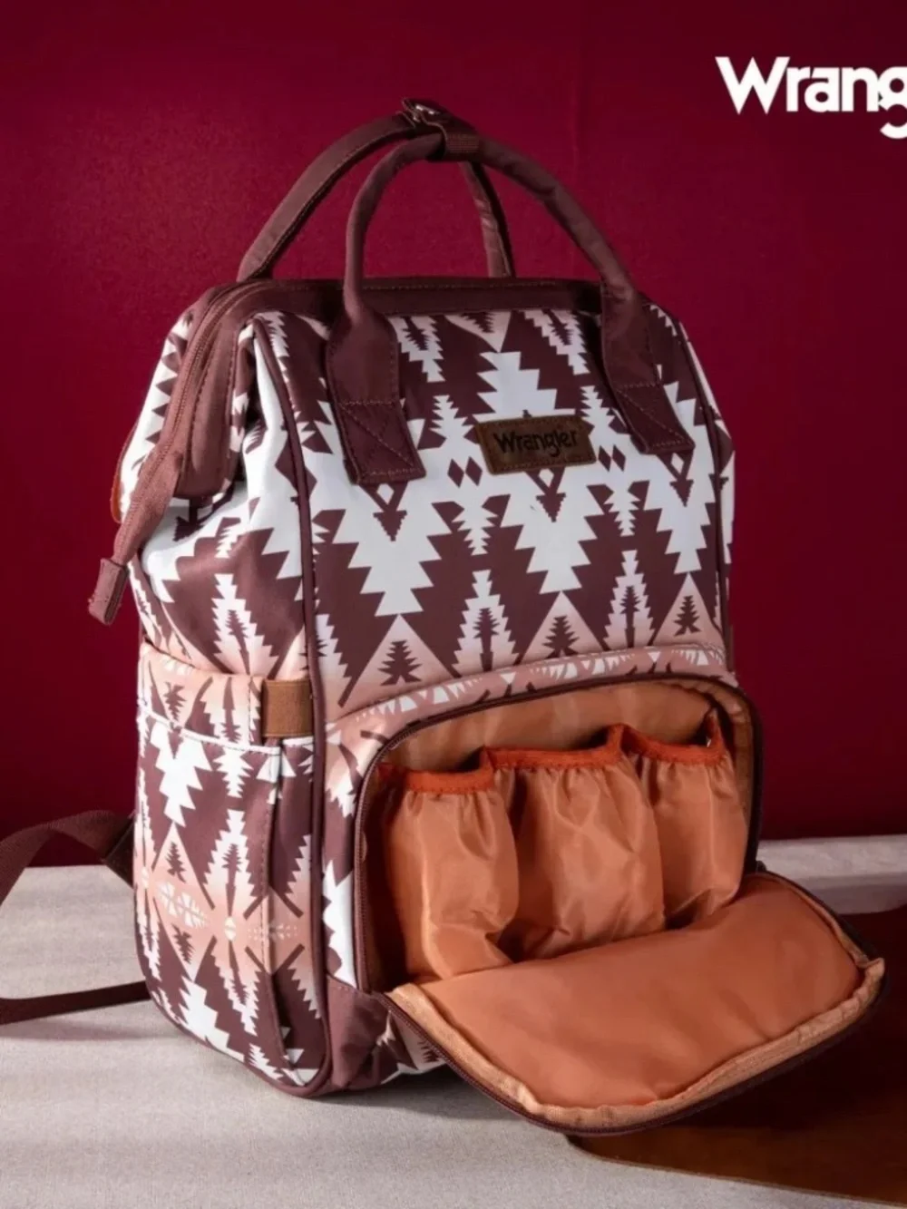Wrangler Aztec Printed Callie Backpack - Brown